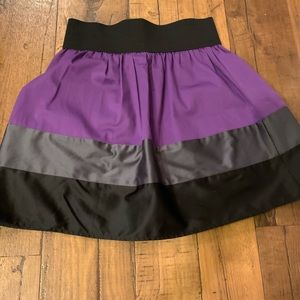 Purple, black, gray a-line skirt. Size medium